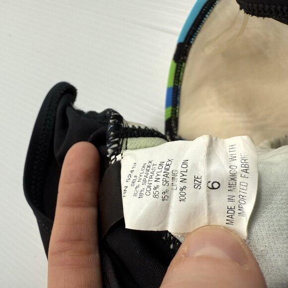 La Blanca Swimsuit Strapless Vibrant One Piece Pool Beach Blue Green Bright sz 6 - Picture 6 of 7